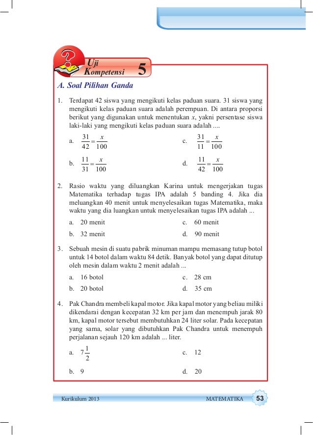 Kunci Jawaban Uji Kompetensi 7 Matematika Kelas 7 Semester