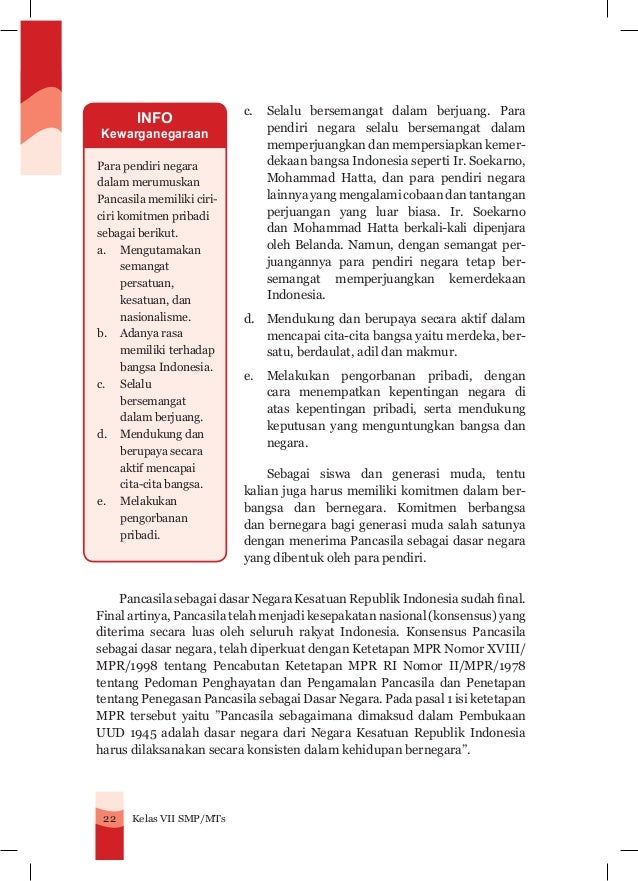 Para Pendiri Negara Dalam Perumusan Pancasila Memiliki Komitmen Adanya Rasa Memiliki Terhadap Kami