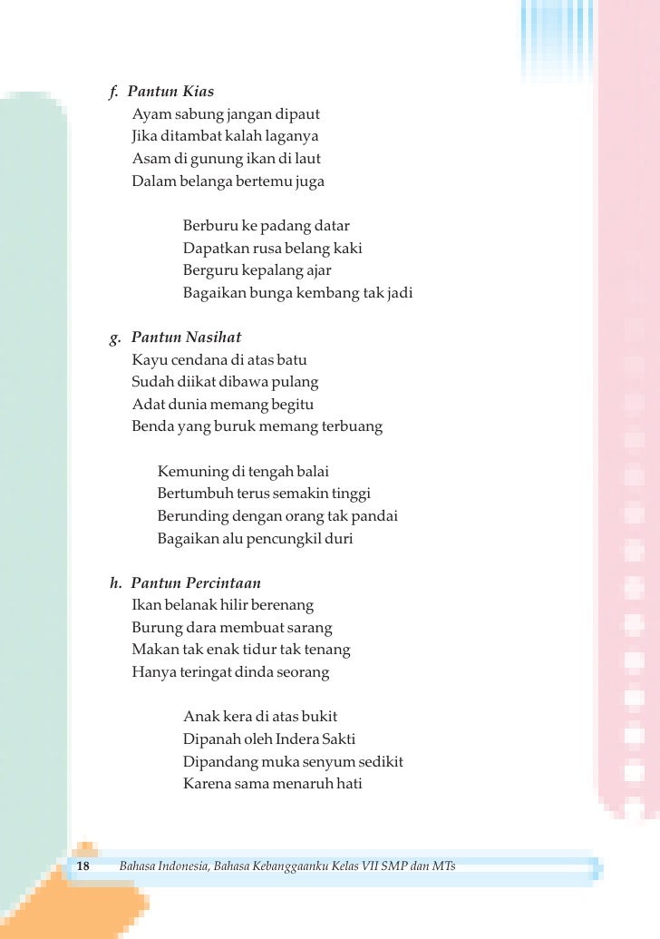 Contoh Pantun Teka Teki Bahasa Indonesia Contoh Ko