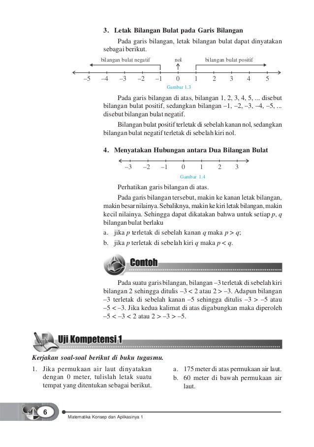 Contoh Soal Bilangan Bulat Positif Dan Negatif Kelas 6