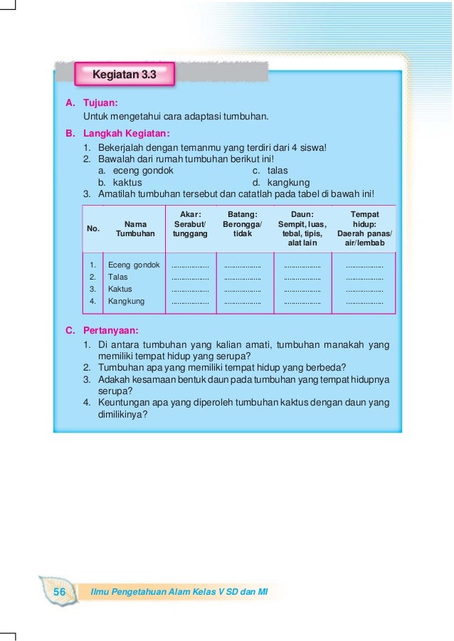 Kelas V Sd Ipa
