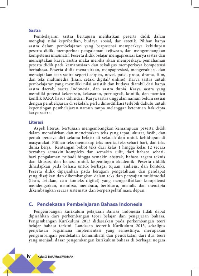 Bahasa Indonesia Kelas X Kurikulum 2013 Revisi 2016