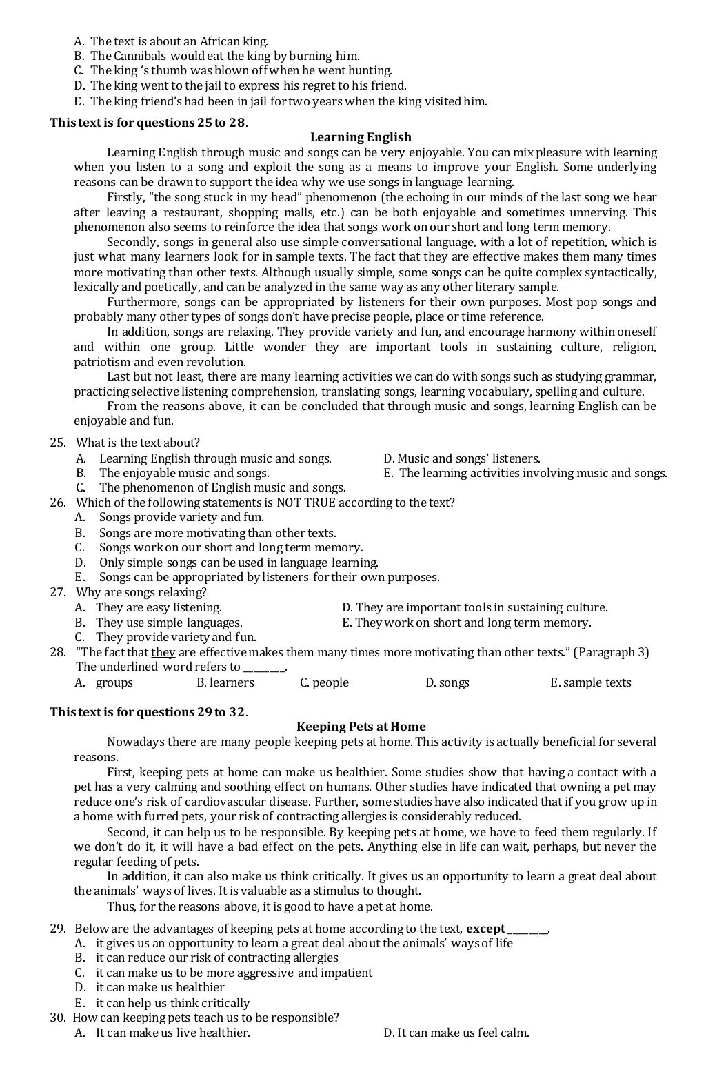 Soal UAS Ganjil Kelas xi 1 2015