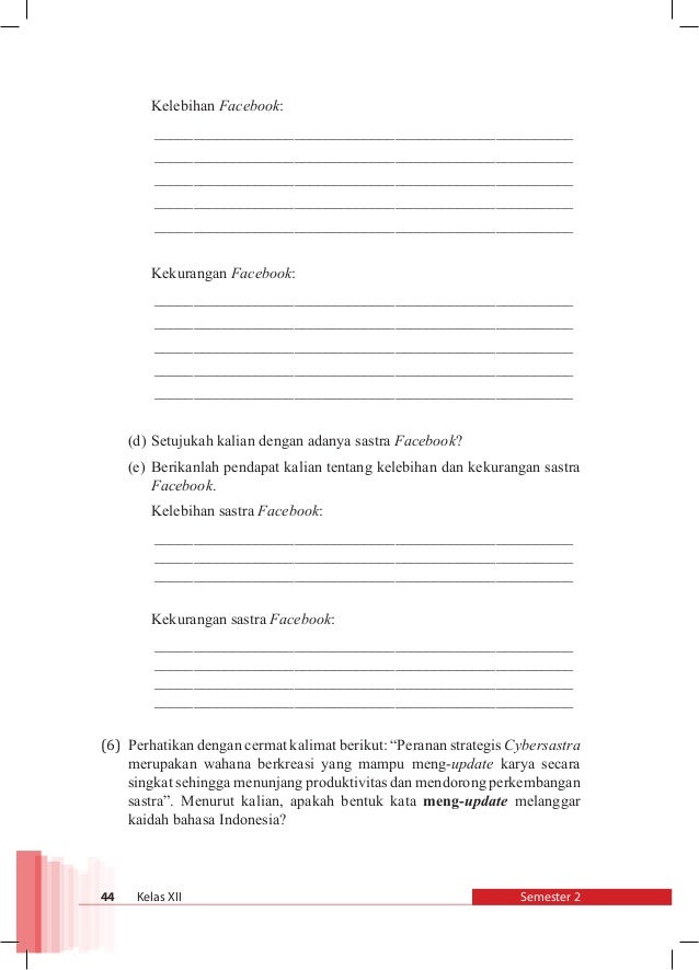 Bahasa Indonesia Kelas Xii Smt 2 K13
