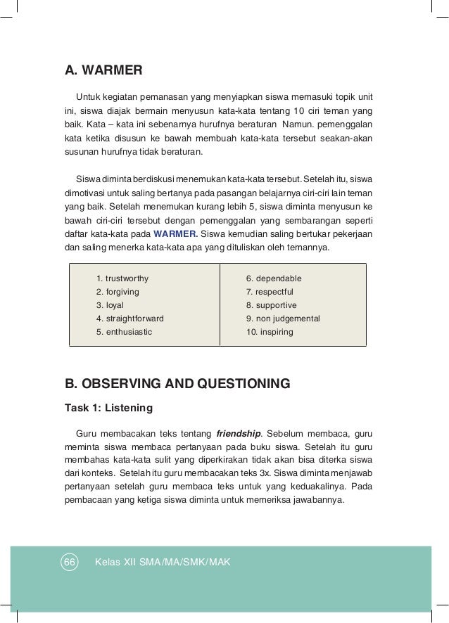 Bahasa Inggris Kelas XII K13 Buku Guru