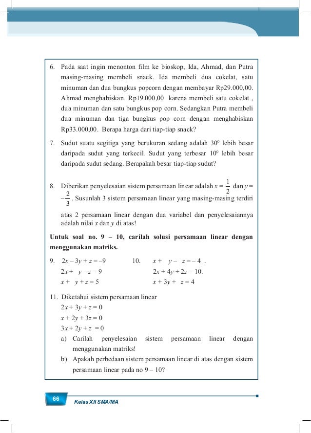 2z=10 x+2y+z=9 x-y+3z=13 XII Matematika Kelas Siswa K13 Buku 2z=10 x+2y+z=9 x-y+3z=13 XII Matematika Kelas Siswa K13 Buku