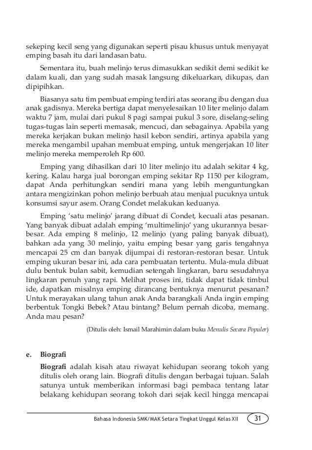Bahasa Indonesia SMK Kelas XII