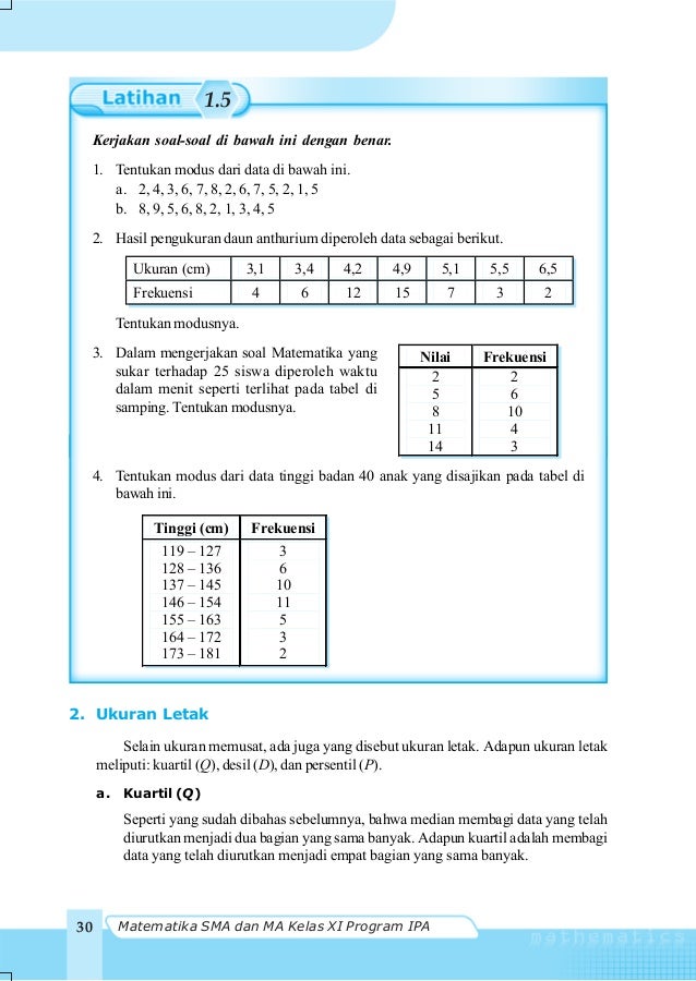 Kelas Xi Sma Ipa Matematika Nugroho Soedyarto