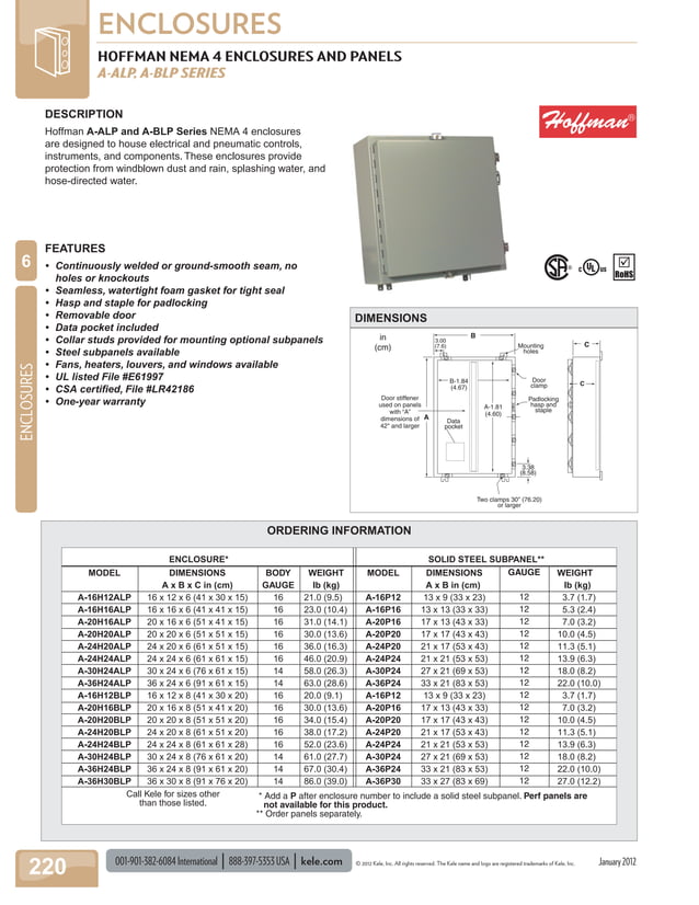 Kele enclosures catalog PDF