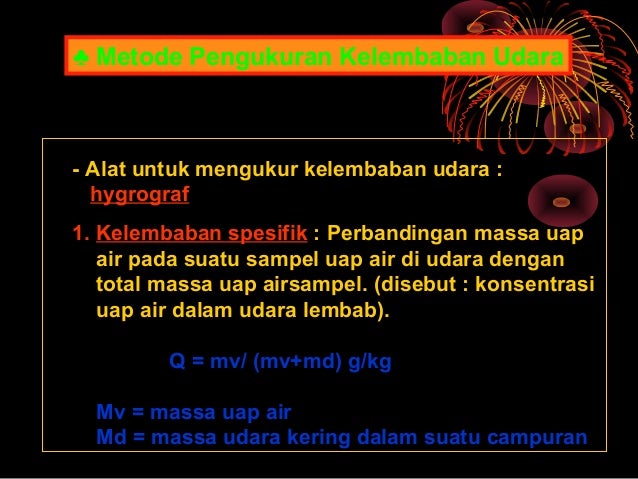 Agroklimatologi Kelembaban Udara