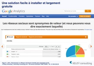 Page 37 – 2015 – Reproduction ou diffusion strictement interdite sans autorisation écrite
© Keley Consulting - www.keley-consulting.com – 55 avenue de Breteuil 75007 PARIS – Tél : 01 80 48 26 20
Une solution facile à installer et largement
gratuite
 