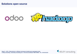 Page 41 – 2015 – Reproduction ou diffusion strictement interdite sans autorisation écrite
© Keley Consulting - www.keley-consulting.com – 55 avenue de Breteuil 75007 PARIS – Tél : 01 80 48 26 20
Solutions open source
 