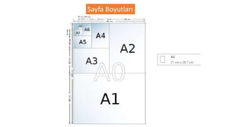 Sayfa Boyutları
 