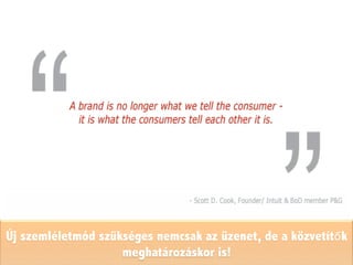 Új szemléletmód szükséges nemcsak az üzenet, de a közvetítők
meghatározáskor is!
 