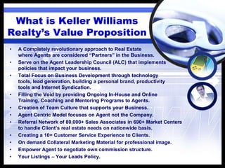 What is Keller Williams Realty’s Value Proposition ,[object Object]