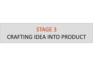 STAGE 3
CRAFTING IDEA INTO PRODUCT

 