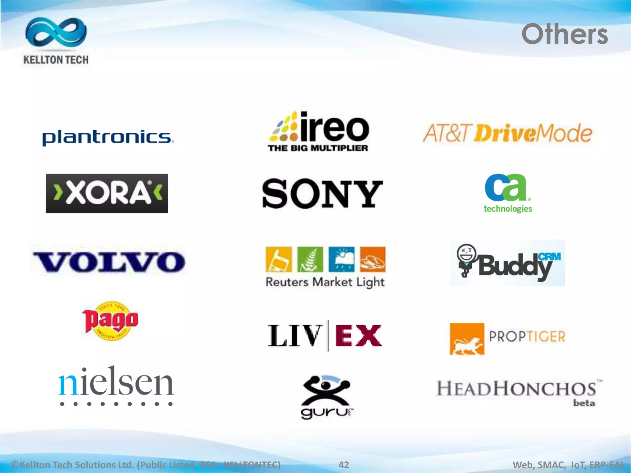 ©Kellton Tech Solutions Ltd. (Public Listed. BSE : KELLTONTEC) Web, SMAC, IoT, ERP-EAI42
Others
 