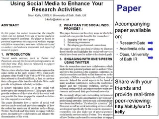 Using Social Media to Enhance Your Research Activities Slide 6