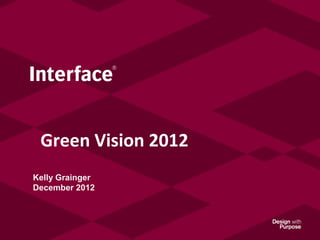 Green Vision 2012
Kelly Grainger
December 2012
 