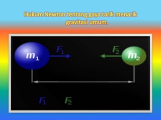 Hukum Newton tentang gaya tarik menarik
            gravitasi umum.
 