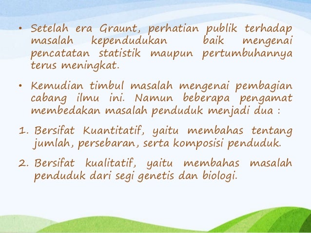 Konsep Demografi, Teori Kependudukan dan Penerapan di 