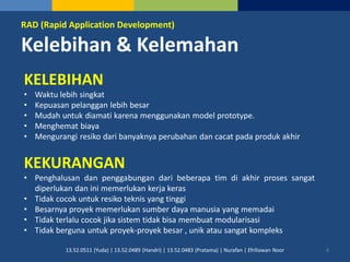 Rapid Apllication Development RAD Rekayasa Perangkat Lunak RPL | PDF