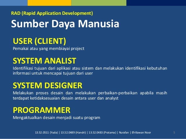 Rapid Apllication Development RAD Rekayasa Perangkat Lunak RPL