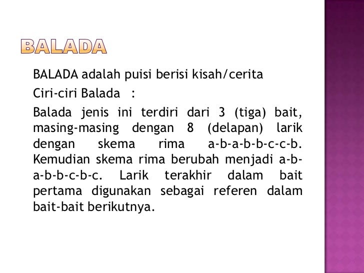 Puisi Balada Adalah - Koleksi Puisi