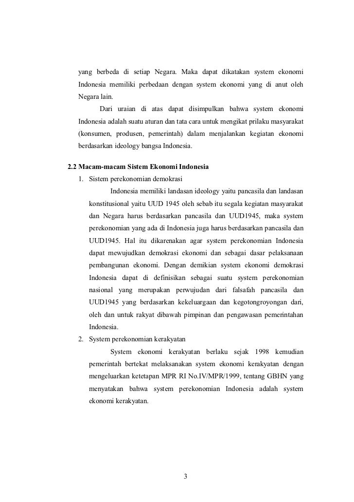 Sistem Perekonomian Indonesia