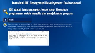 Comprehensive Introduction to Python Programming and IDE Setup | PDF