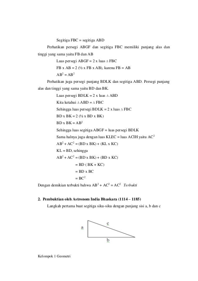 20 Pembuktian Teorema Pythagoras Oleh Kelompok 1