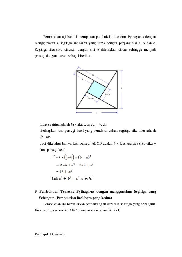 20 Pembuktian Teorema Pythagoras Oleh Kelompok 1