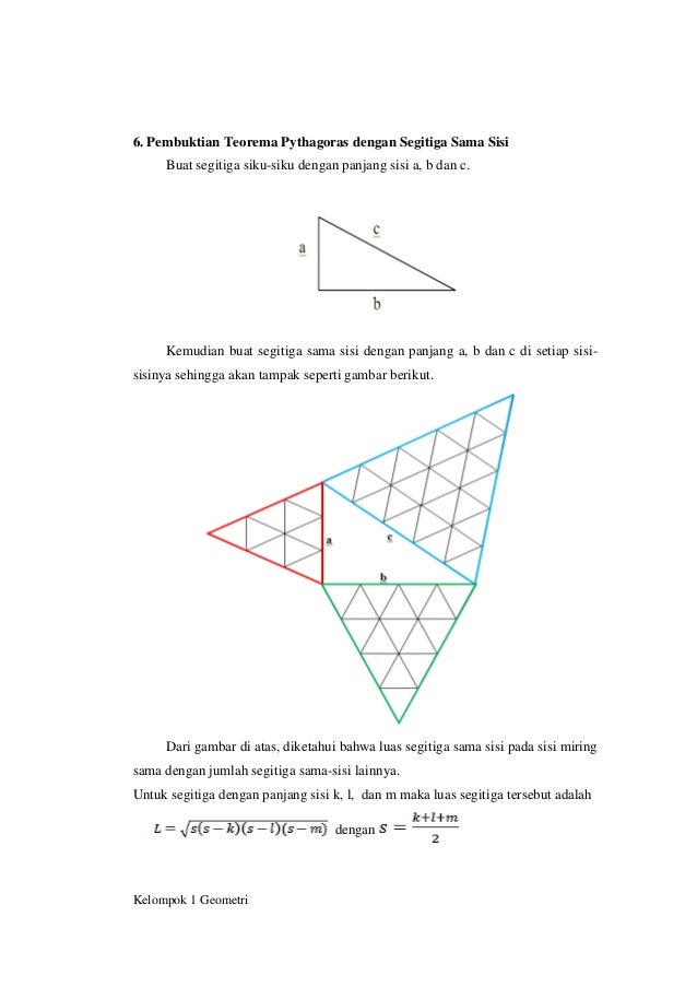 20 Pembuktian Teorema Pythagoras Oleh Kelompok 1