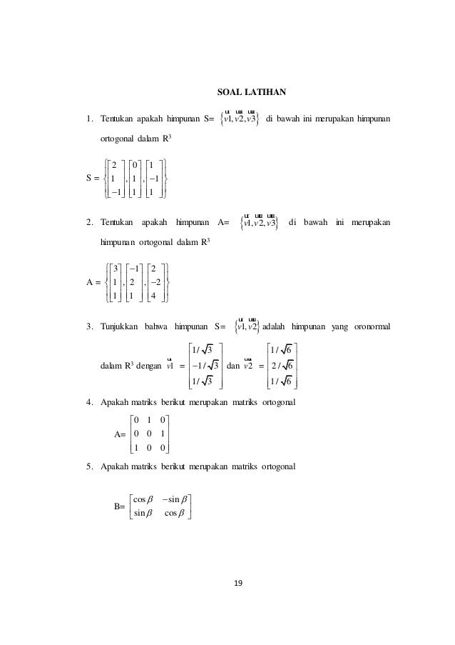 24+ Contoh Soal Matriks Ortogonal Kumpulan Contoh Soal
