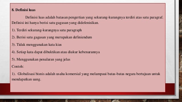 Pengertian Definisi Dan Penyusunan Definisi