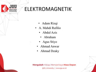 ELEKTROMAGNETIK
• Adam Rizqi
• A. Mahdi Rafilio
• Abdul Azis
• Abraham
• Agus Stiyo
• Ahmad Anwar
• Ahmad Dzaky
 