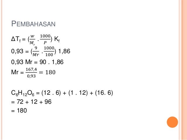 Soal Jawab Sifat Koligatif Larutan