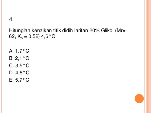 Soal Jawab Sifat Koligatif Larutan