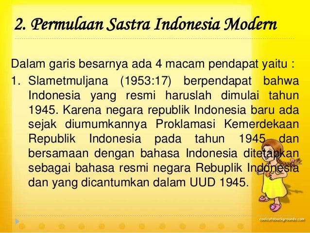 Kelompok 1 sastra indonesia modern