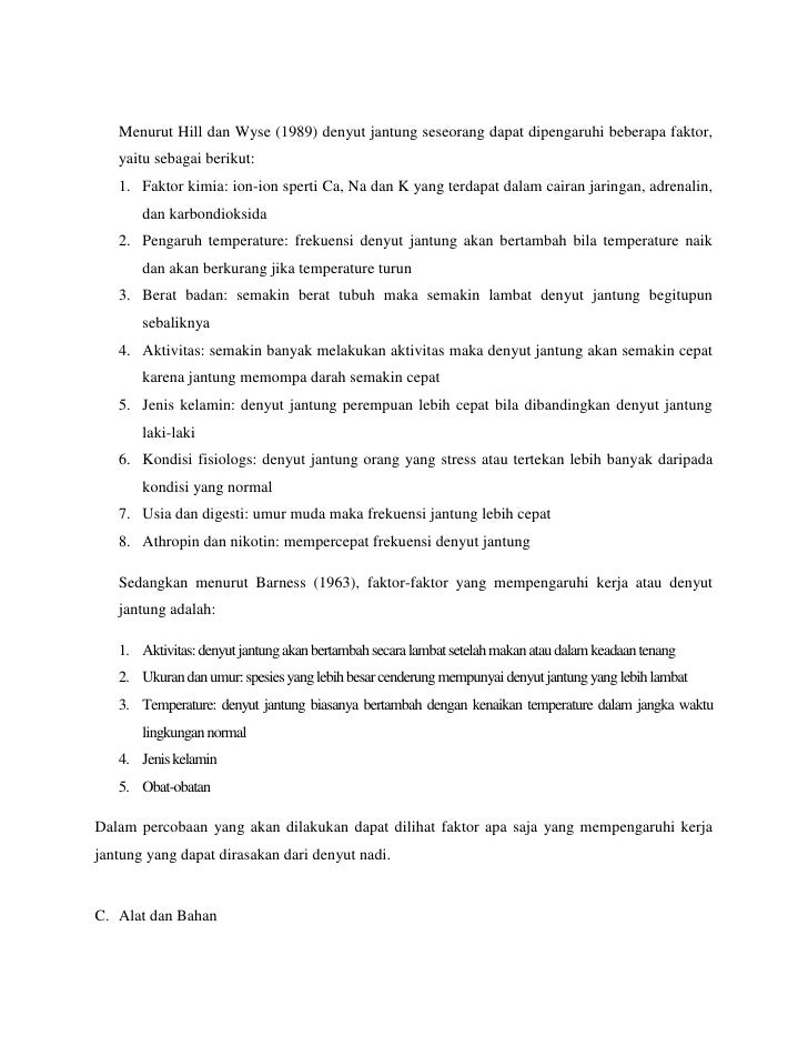 Laporan Praktikum Fisiologi Hewan Menghitung Denyut Nadi