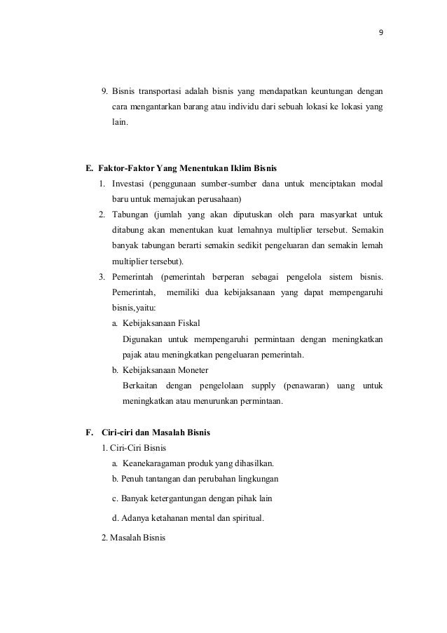 Pengertian Dasar Bisnis