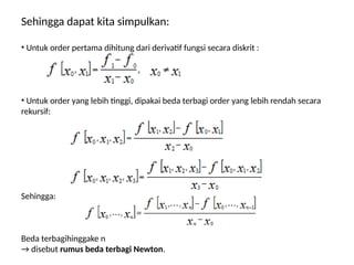 kelompok 2: INTERPOLASI BEDA TERBAGI NEWTON | PPTX