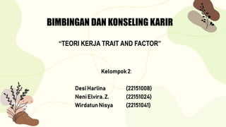 KELOMPOK 2-PPT BK KARIR- TEORI TRAIT AND FACTOR (2).pptx