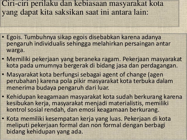 Kelompok 2 masyarakat perkotaan