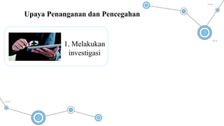 1. Melakukan
investigasi
Upaya Penanganan dan Pencegahan
 