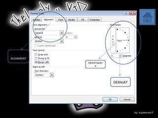 TAB  ALIGNMENT ORIENTASINYA DERAJAT 