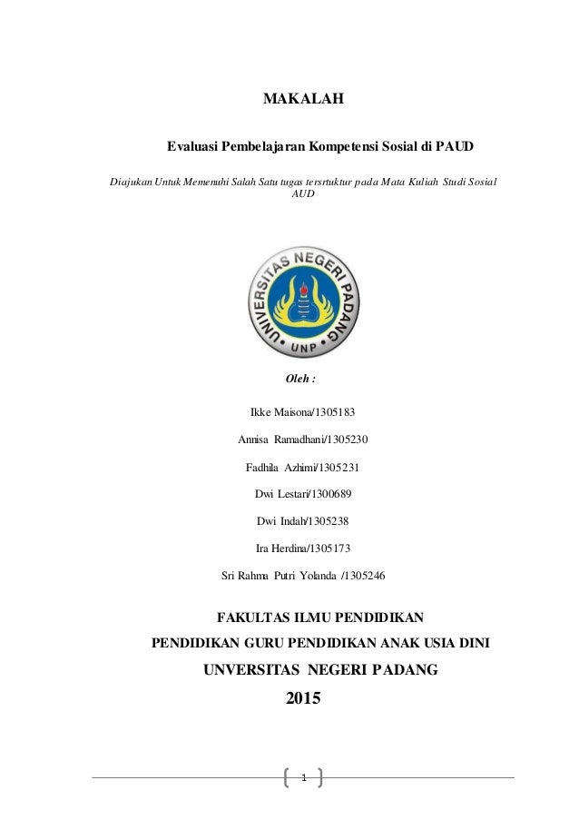Evaluasi Pembelajaran Kompetensi Sosial Aud
