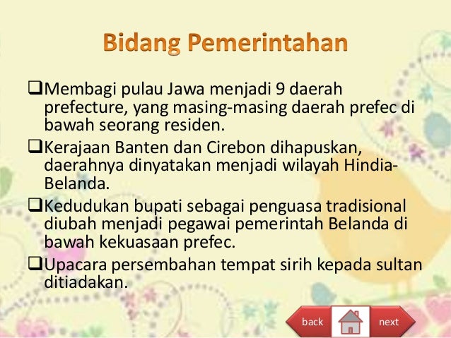 Sejarah : Masa Pemerintahan Daendels