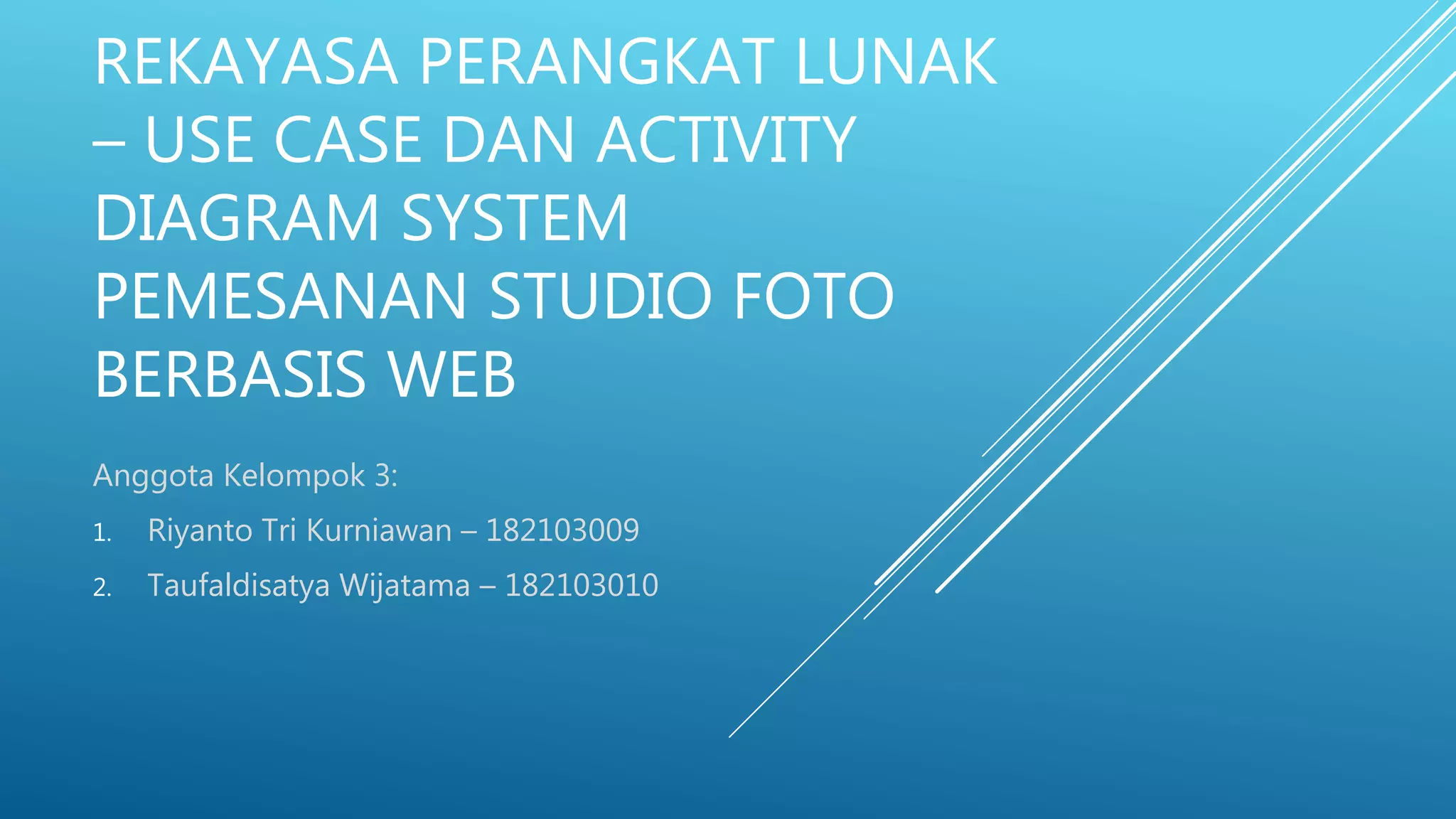 Use case dan activity diagram sistem pemesanan studio foto berbasis web ... image.