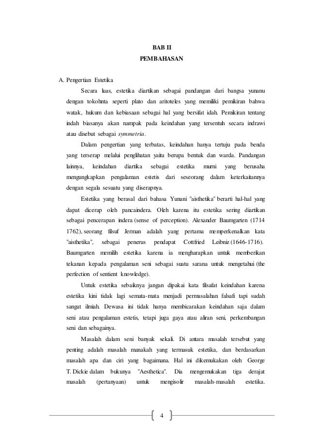 Makalah Pengertian Estetika Dan Perkembangannya